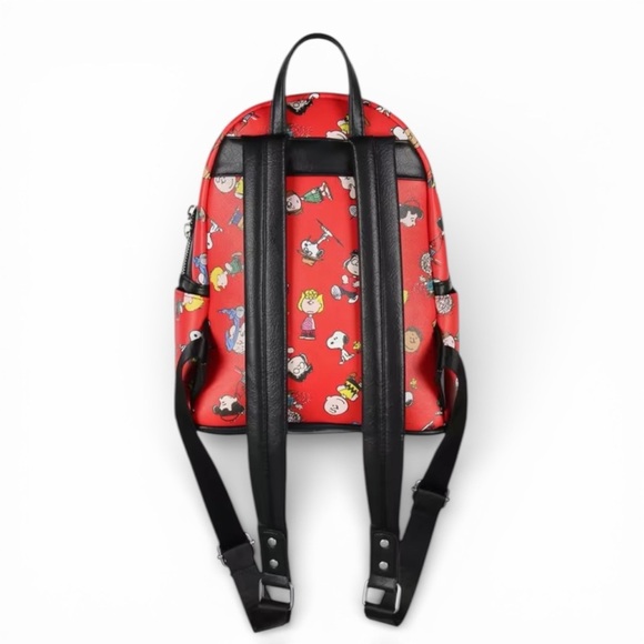 Peanuts Gang Red Faux Leather Backpack NWT main image 4